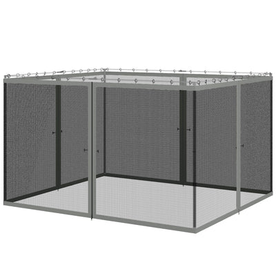 Outsunny Replacement Mosquito Netting for Gazebo 10' x 12' Black Screen Walls for Canopy with Zippers 
