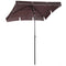 Outsunny 7x4ft Rectangle Patio Umbrella: Aluminum Tilt UV Protection Sun Shade for Outdoor, Coffee
