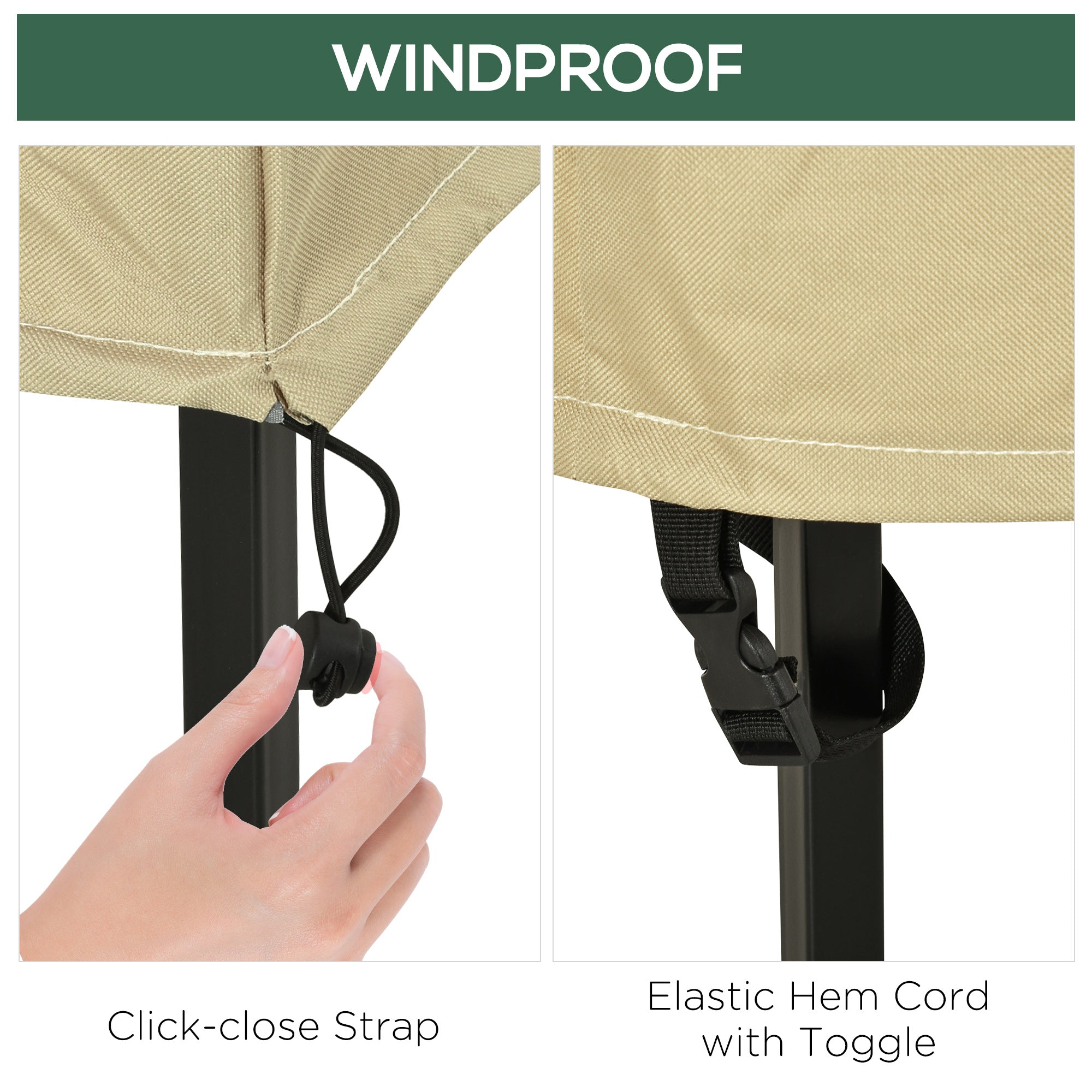 Outsunny Outdoor Furniture Covers Waterproof White 38.2" L x 36.6" W x 24.8"/32.7"H 600D Oxford Cloth 