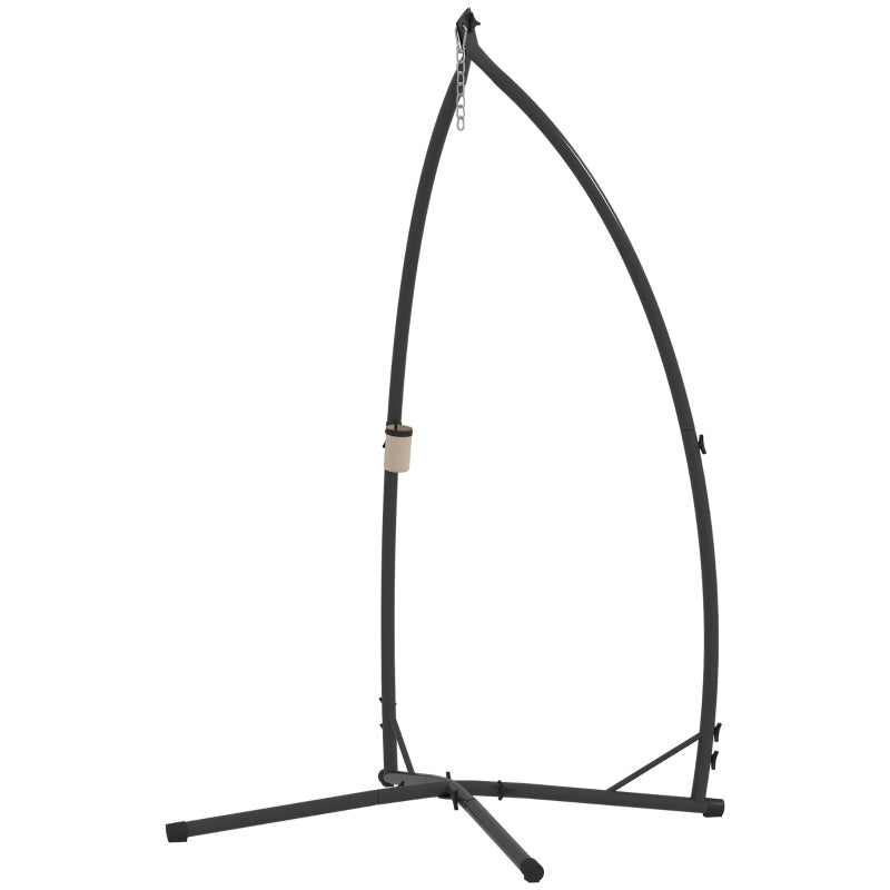 Hammock Chair Stand, Heavy Duty Steel Hanging Chair Stand for Swing Chair, Egg Chair Stand with Cup Holder, Black