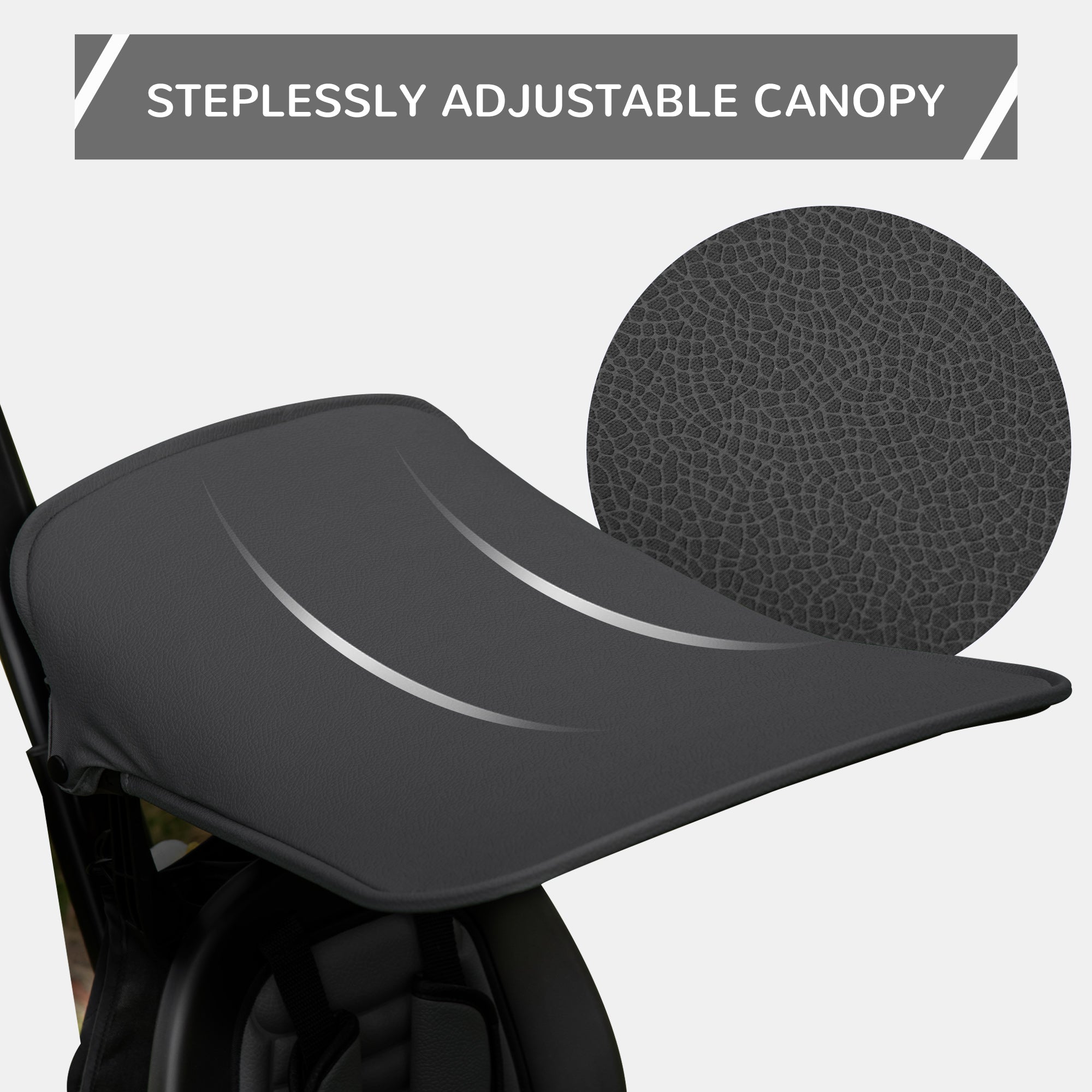 Qaba 4-in-1 Baby Tricycle Stroller with Reversible Seat, Adjustable Handle, Canopy, Safety Belt, Storage - Black 