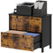 HOMCOM 2 Drawer File Cabinet, Lockable Filing Cabinet with Adjustable Hanging Bar for Letter, A4 Size, Rustic Brown