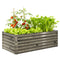 6' x 3' x 2' Raised Garden Bed, Galvanized Planter Box for Growing Flowers, Herbs and Vegetables, Light Wood Effect