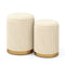Velvet/Linen Fabric Storage Ottoman Set of 2-Golden