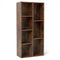 Vertical or Horizontal Freestanding Bookshelf with 7 Compartments-Rustic Brown