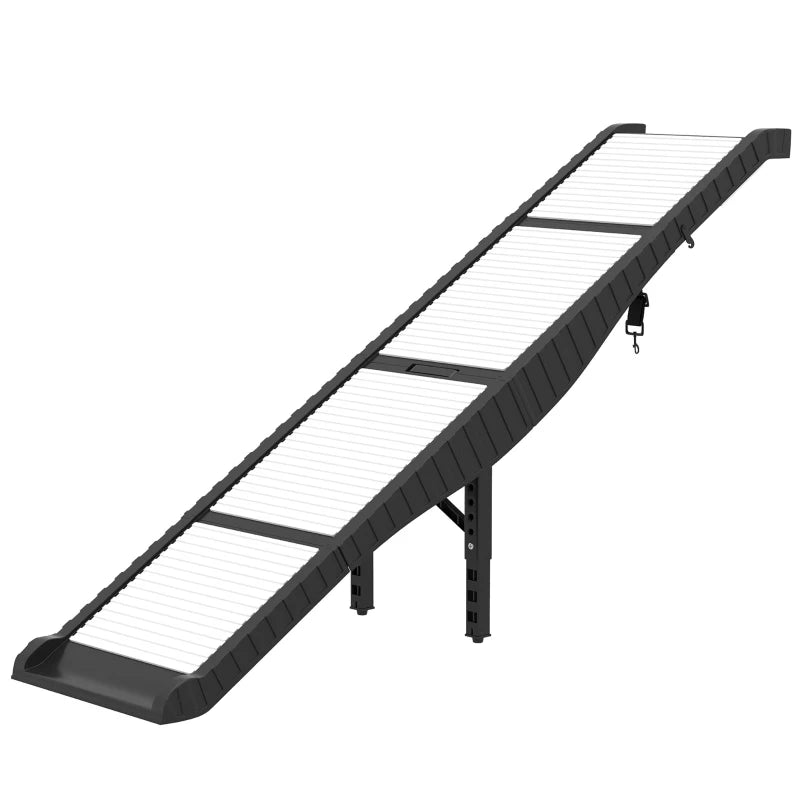 Foldable Dog Car Ramp with Support Leg, Non-Slip TPR Surface, 69" x 15.7", for Small to Large Dogs Up to 220LBS