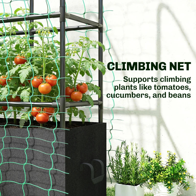 Raised Garden Bed with Trellis, Tomato Cage with 52.8 Gal Grow Bag, Garden Cucumber Trellis Plant Cage