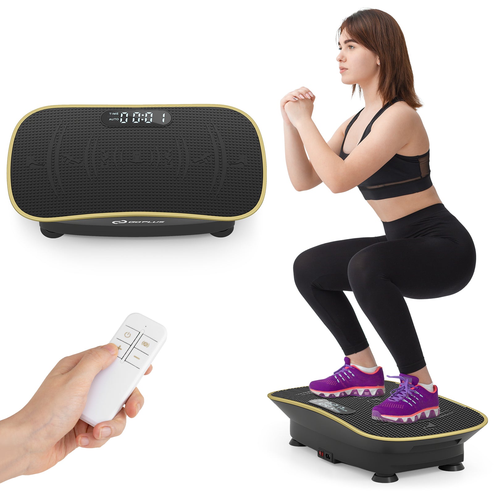 Vibration Plate Exercise Machine for Lymphatic Drainage & Full Body Workouts with 10 Speed Levels
