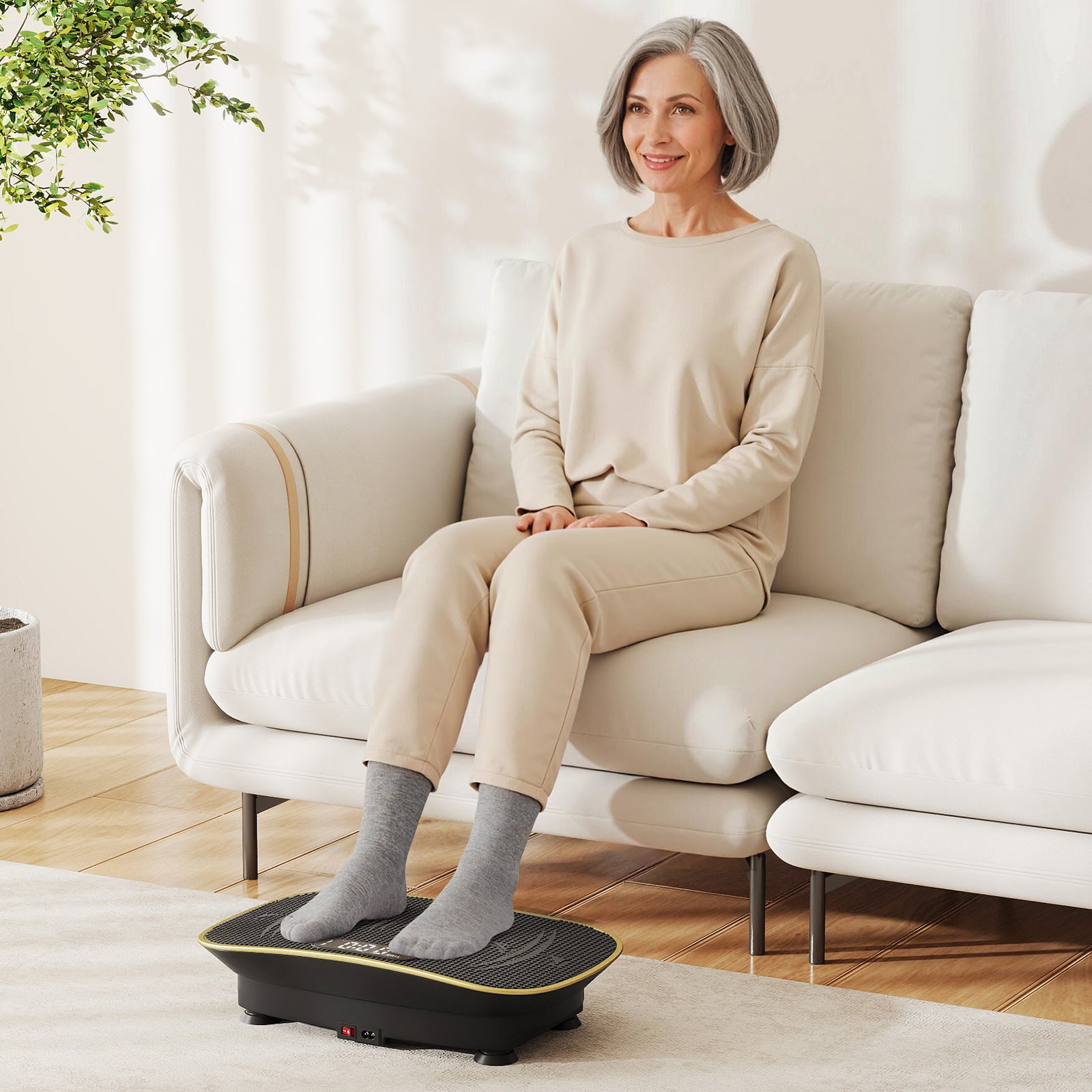 Vibration Plate Exercise Machine for Lymphatic Drainage & Full Body Workouts with 10 Speed Levels