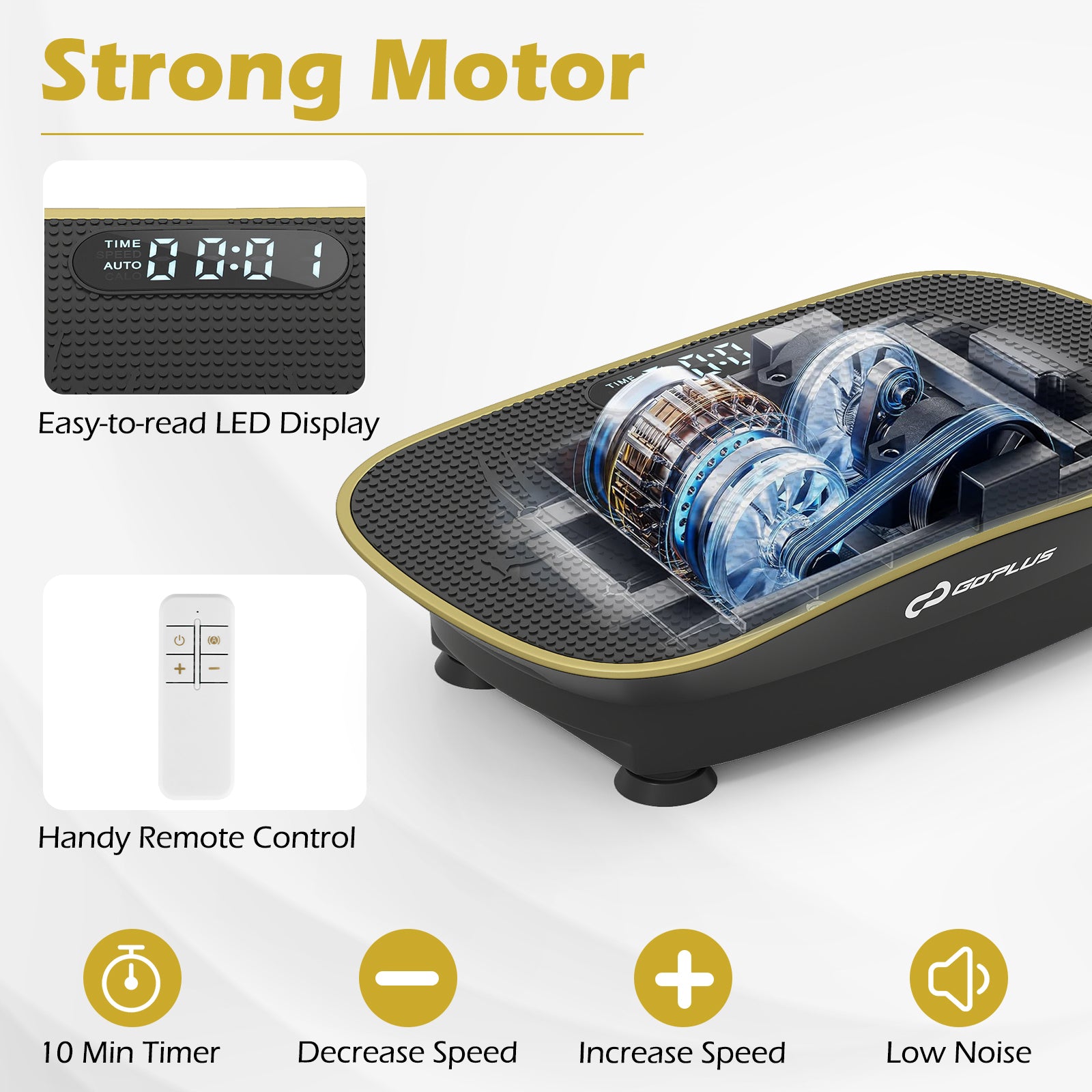 Vibration Plate Exercise Machine for Lymphatic Drainage & Full Body Workouts with 10 Speed Levels