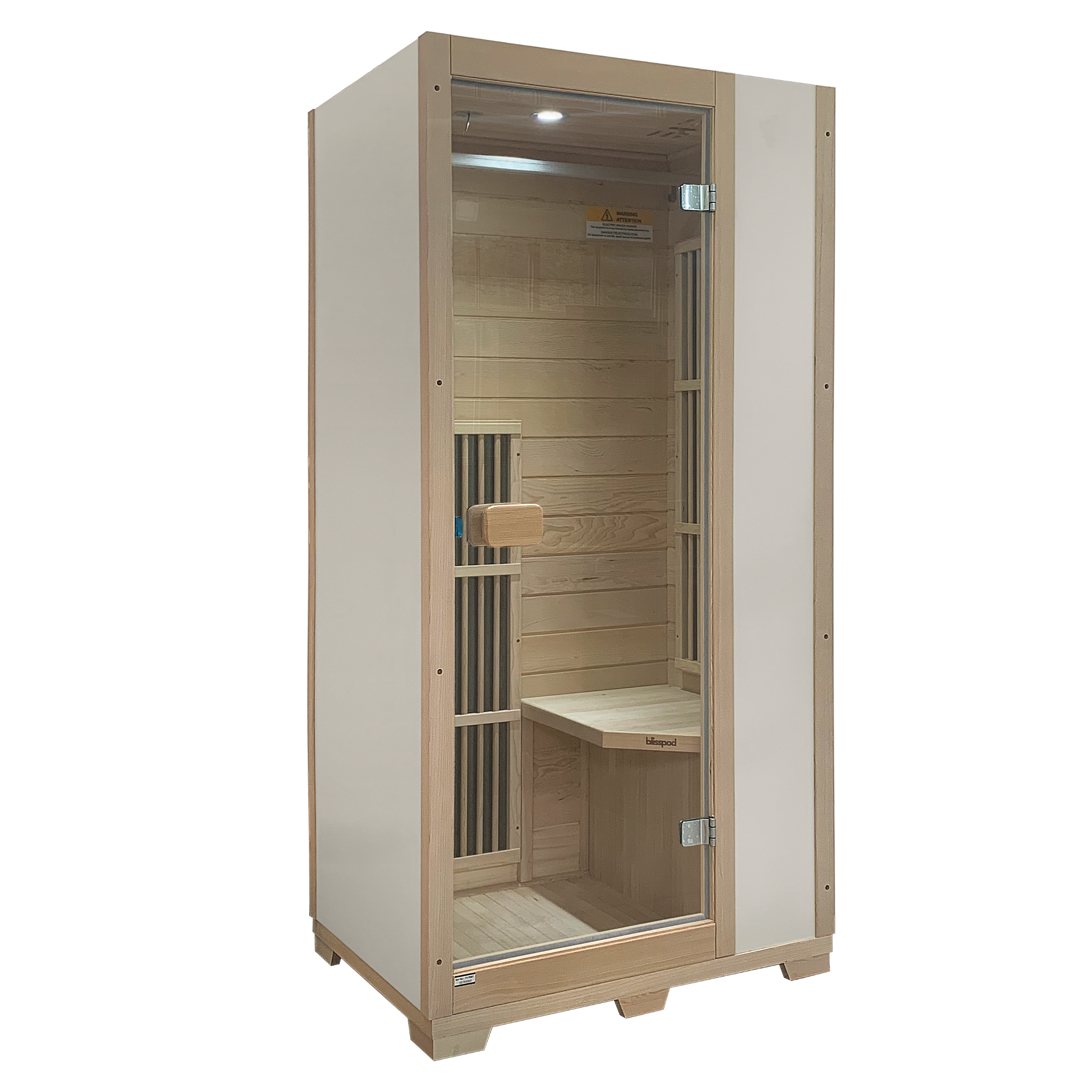 Blisspod | Vienna | Far Infrared Sauna | Canadian Hemlock Very Low EMF | 72.8"H x 35.4"W x 25.6"D | 1 Person 