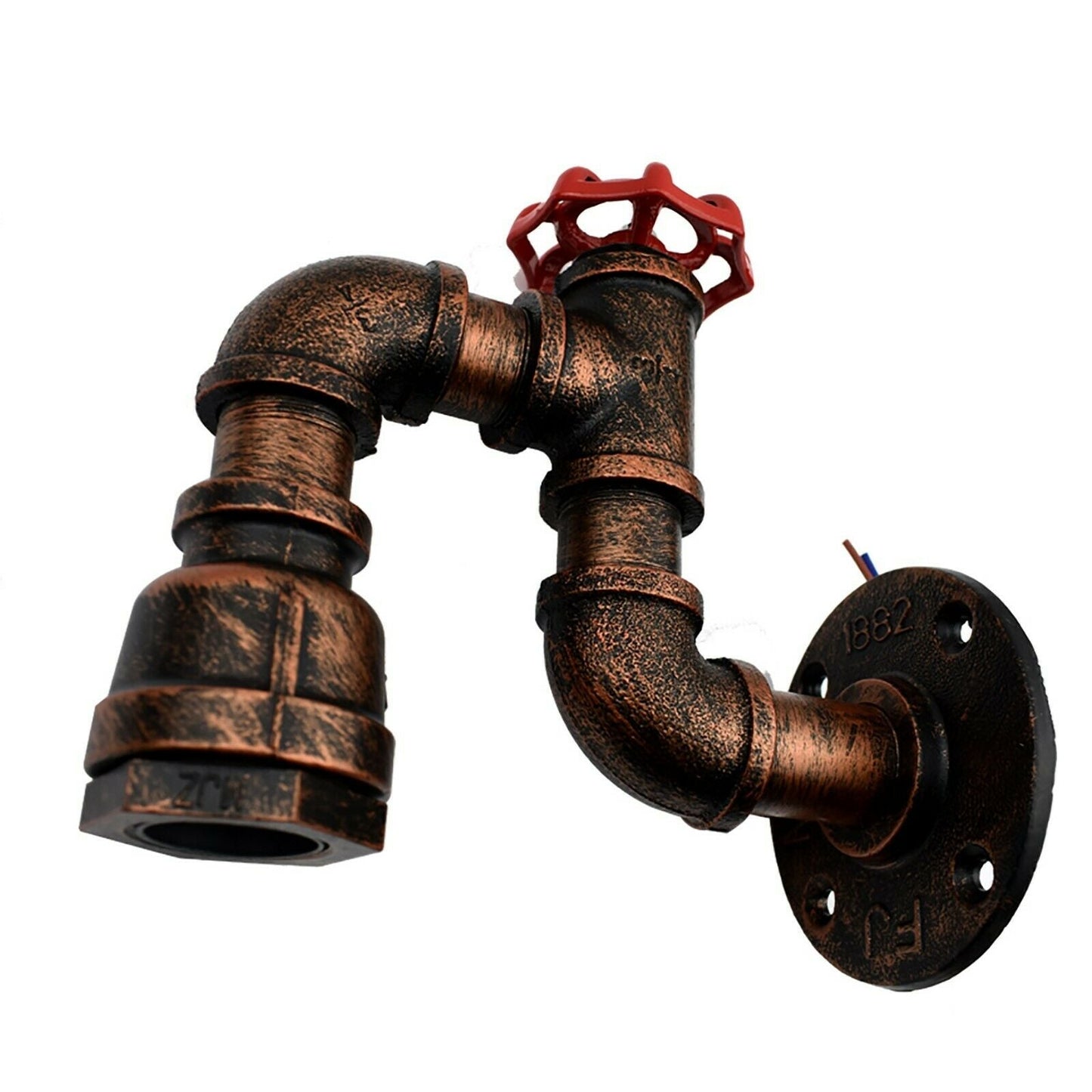 Modern Water-Pipe Wall Sconce Lamp in Rustic Red ~1588 