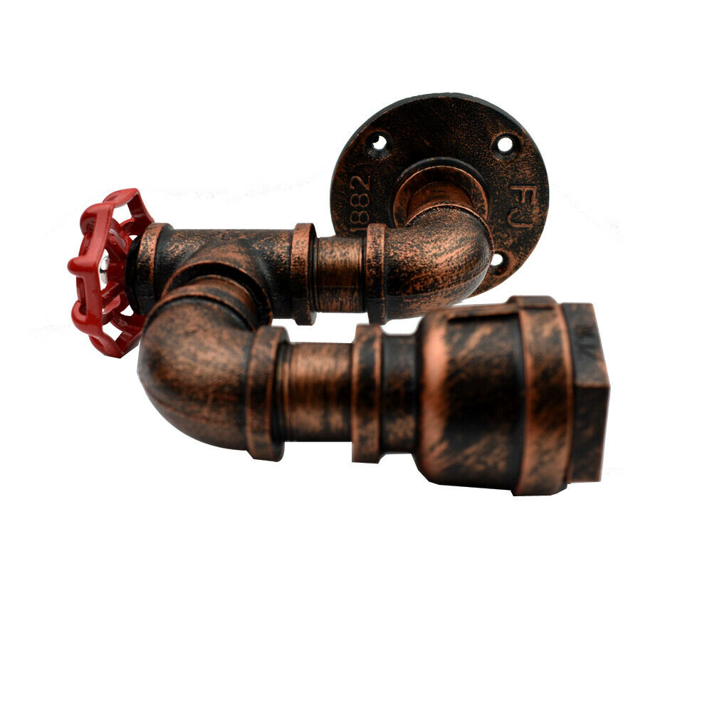 Modern Water-Pipe Wall Sconce Lamp in Rustic Red ~1588 