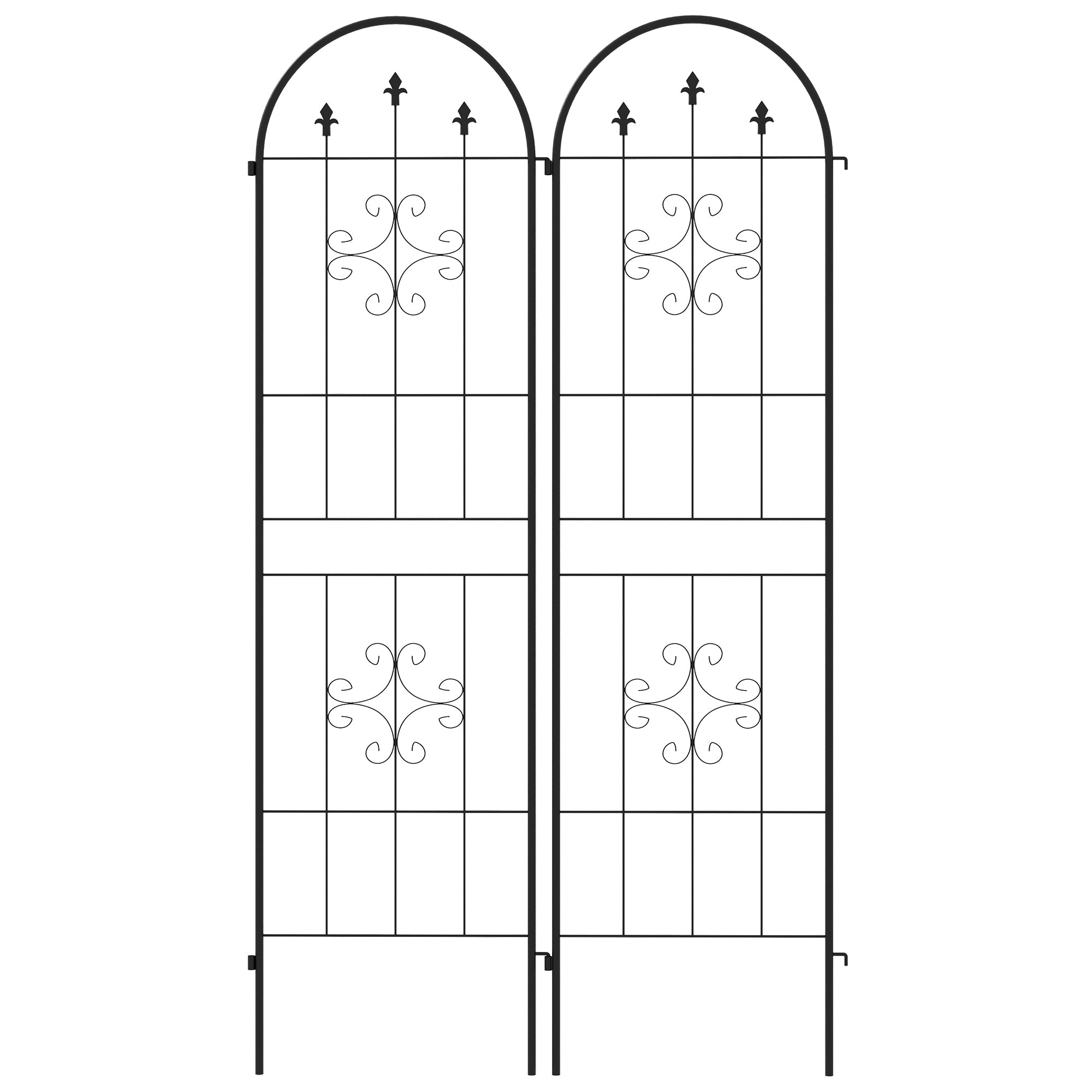 Outsunny Metal Trellis Set of 2, Garden Trellis for Climbing Plants Support Frames, Arrow Design 