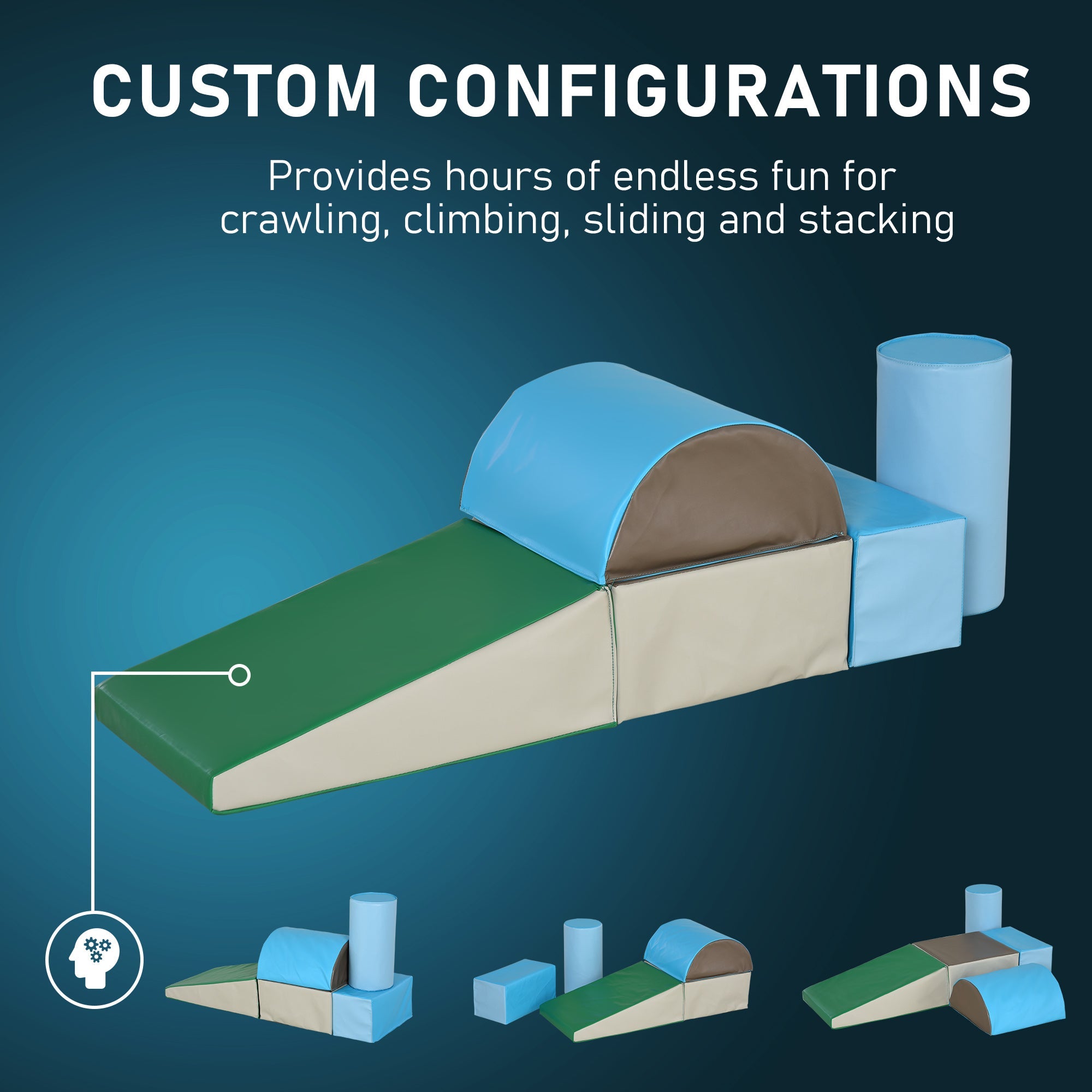 Soozier 5-Piece Soft Foam Climber: Toddler Stairs, Ramp, Safe Playset for Preschoolers 