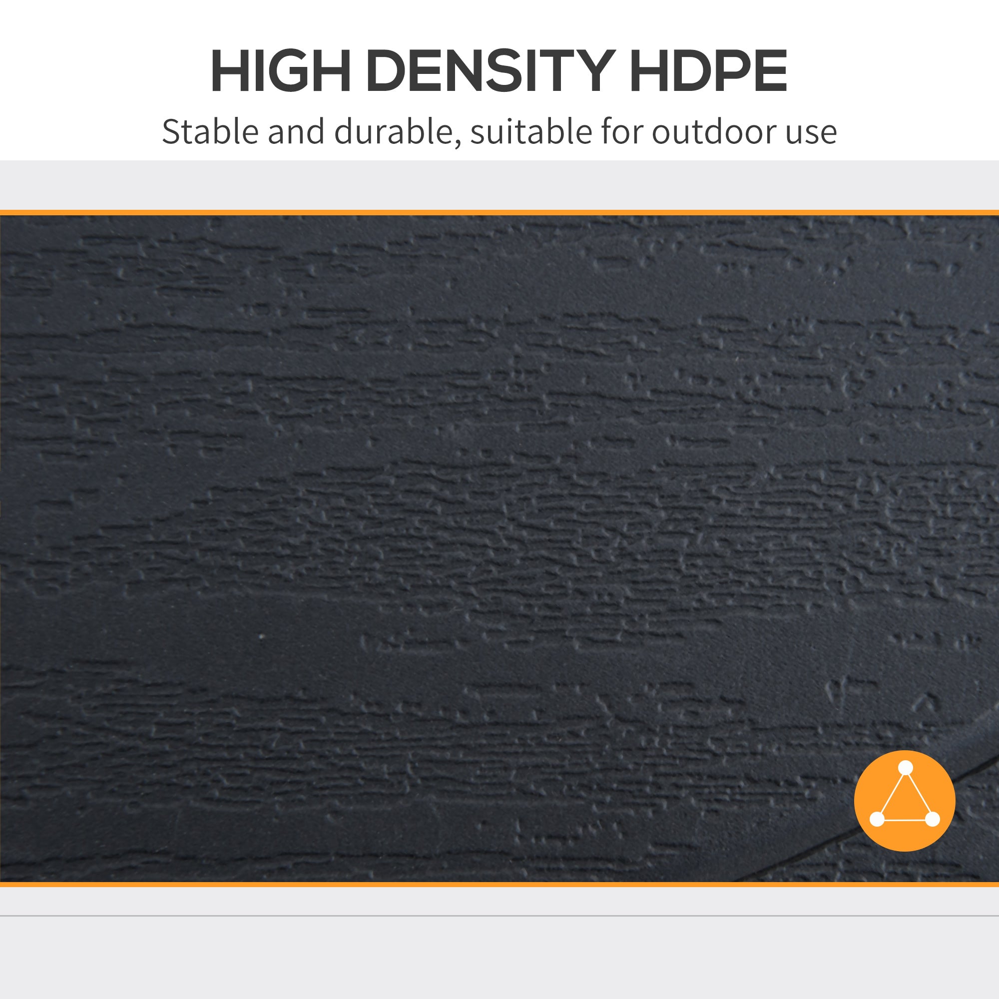 Outsunny Patio Table: 19.7" Round Tray with Umbrella Hole Water-Safe for Beach Pool Black 