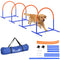 Dog Agility Training Equipment, 4 PCS Obstacle Course with Carrying Bag for Old Dogs, for Backyard, Outdoor, Blue