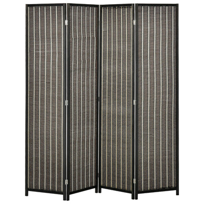 HOMCOM Bamboo Bliss: 4-Panel 6ft Tall Folding Bamboo Room Divider, Indoor Privacy Screen for Bedroom, Office, Brown Finish 