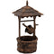 Outsunny Rustic Barrel Waterfall Fountain Wood Garden Decor with Pump Charming Outdoor Feature