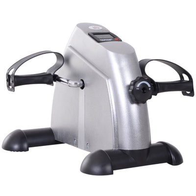 Soozier Compact Exercise Bike Portable Mini Pedal Fitness Cycle with LCD Display for Arms & Legs Workout Silver 