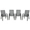 Outsunny Set of 4 Outdoor Dining Chairs, Heavy Duty Stackable Patio Dining Set with Armrests for Balcony Garden, Dark Grey