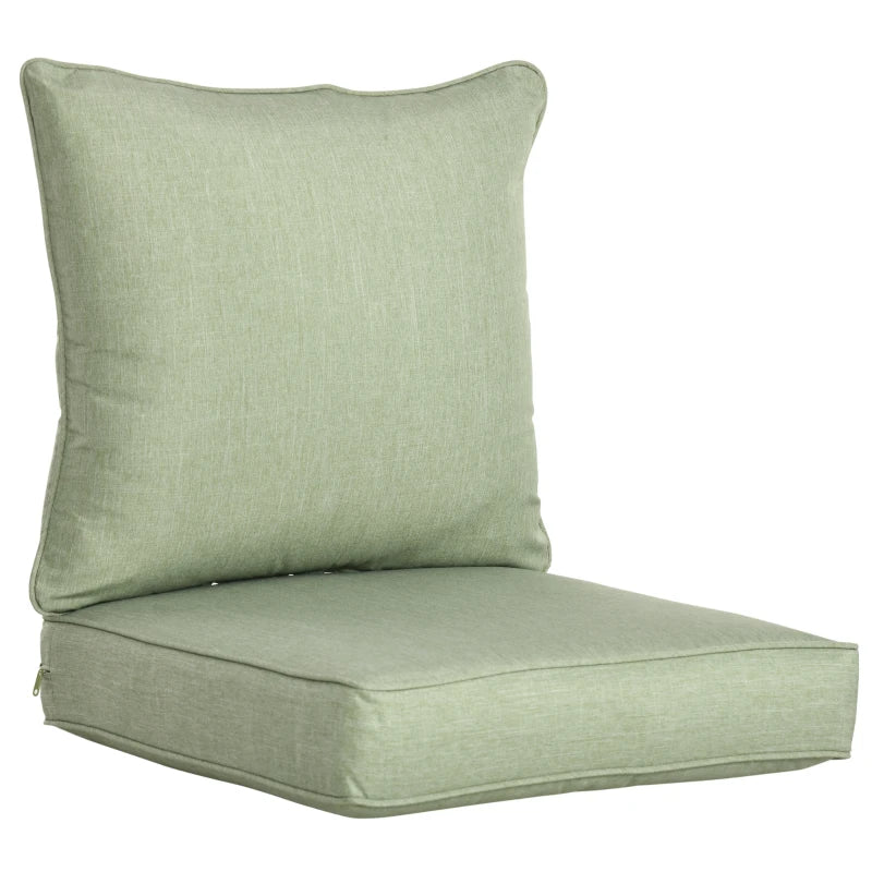 Patio Chair Cushions, Thick Deep Seat Outdoor Seat Cushion with Back Cushion, Light Green