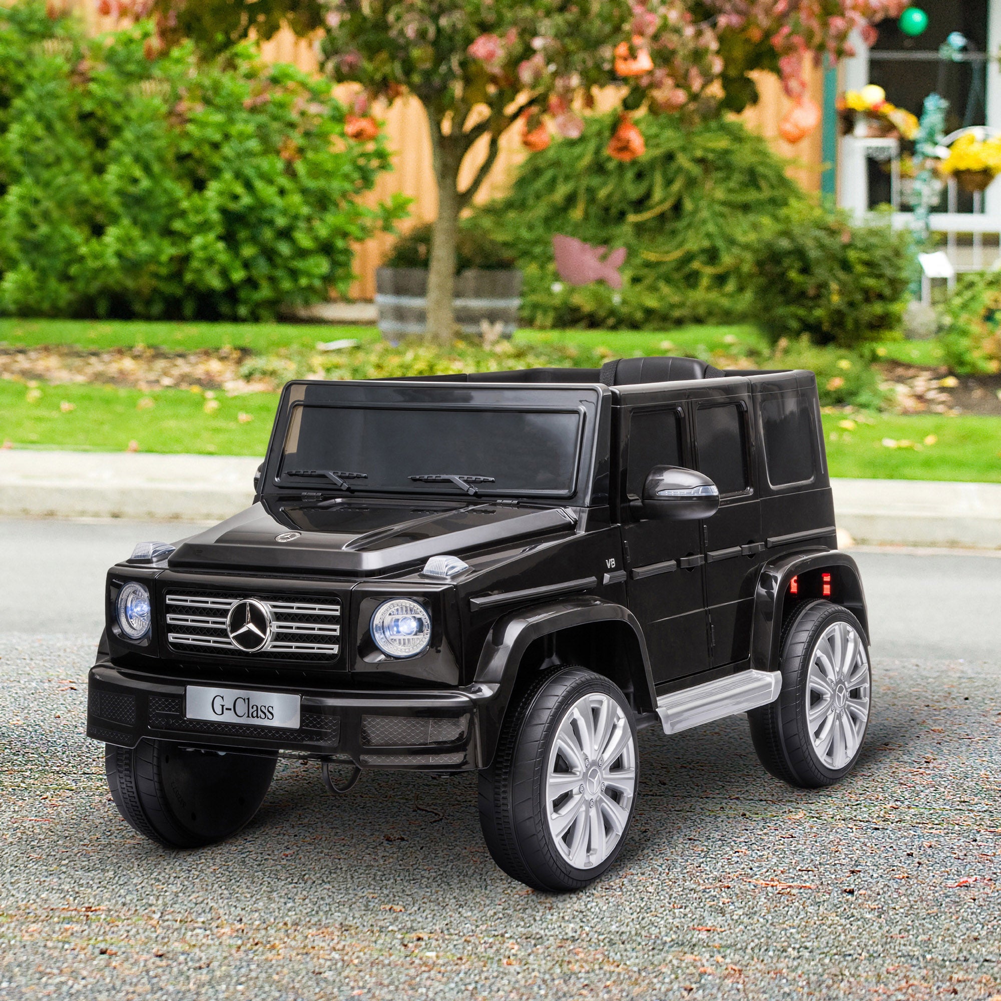 Aosom 12V Battery-Powered Kids Ride On Mercedes Benz G500 Car with Parental Remote Control Music Lights MP3 