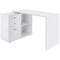 HOMCOM L-Shaped Desk Computer Corner with Storage Shelf Drawer White Home Office Workstation