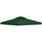 Outsunny 9.8' x 9.8' Square 2-Tier Gazebo Canopy Replacement Top Cover Outdoor Garden Sun Shade, Green