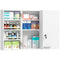 Wall Mount Medicine Cabinet, Bathroom Cabinet with 4 Tier Shelves, Lockable with 2 Keys for Kitchen, White