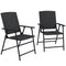 Outsunny 2PC Outdoor Wicker Dining Chairs Steel Frame Patio Furniture Black