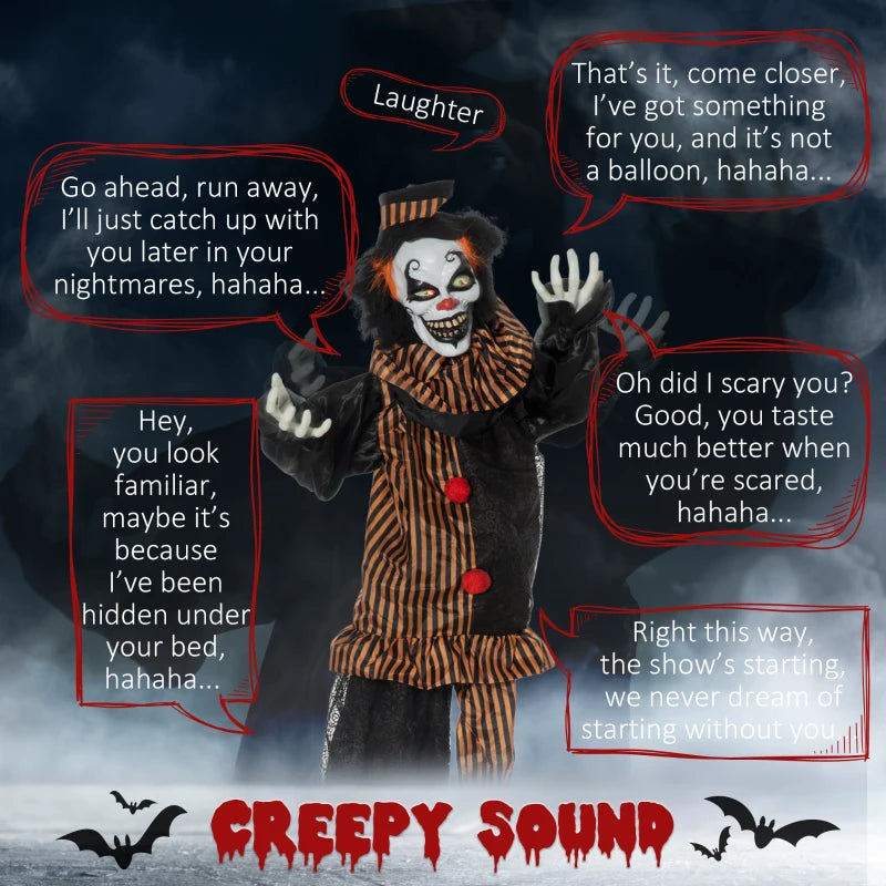 HOMCOM 6.4' Life-Size Winged Grim Reaper – Animated Halloween Decoration, Light-Up Eyes 