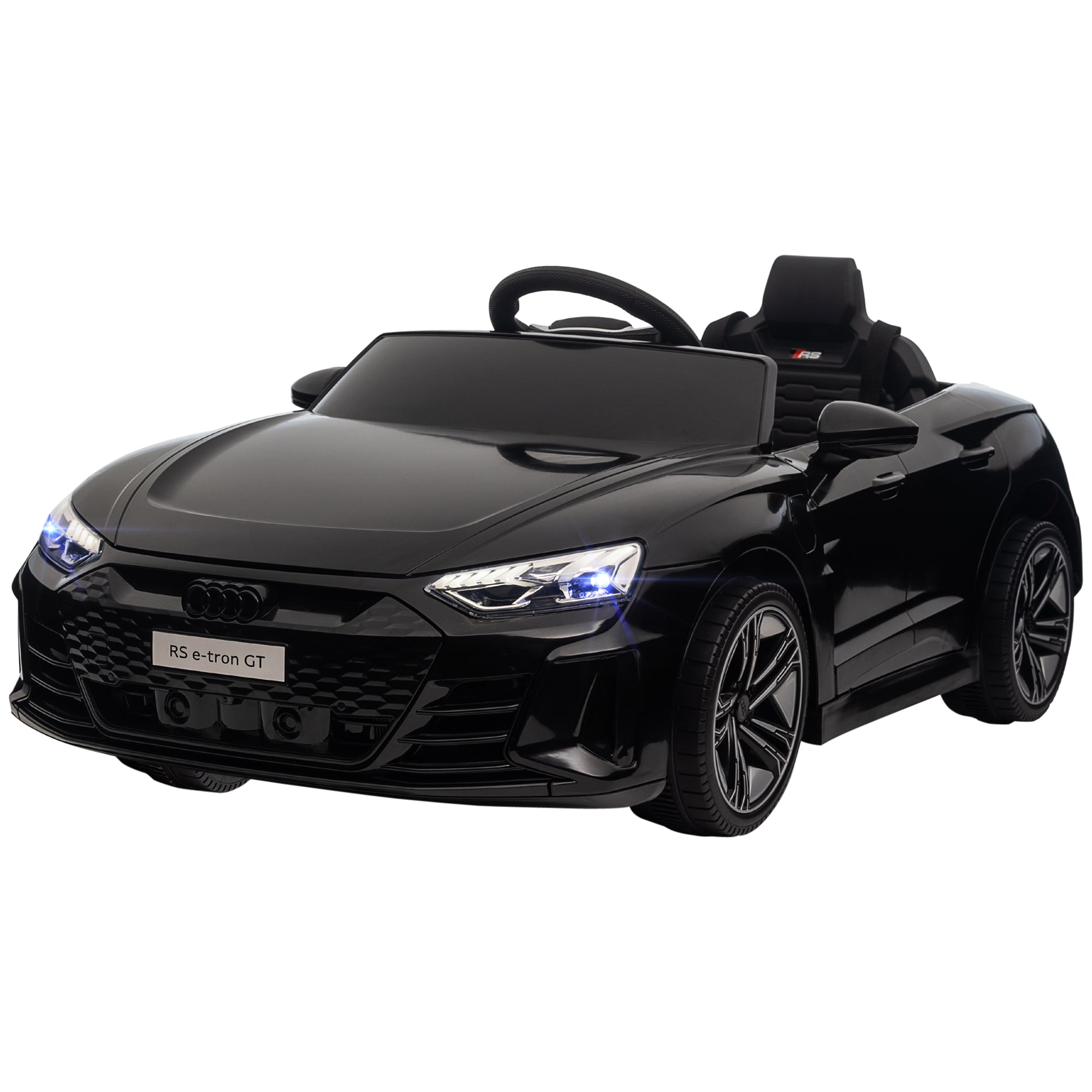 Aosom Kids Ride On Car 12V Battery Powered Remote Control Suspension Horn Music Lights Electric Toy Vehicle Black 