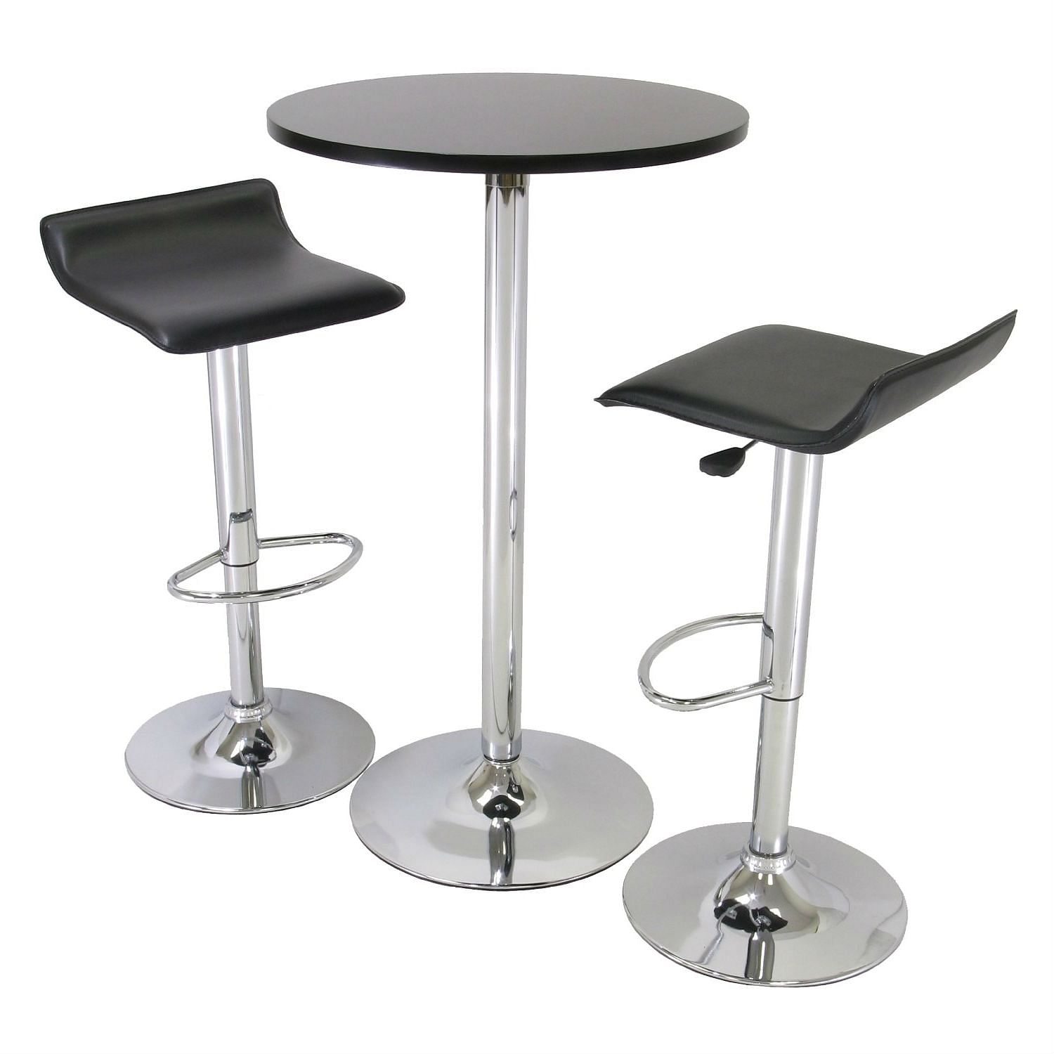 3 Piece Modern Dining Set with Bistro Table and Two Stools - Free Shipping 