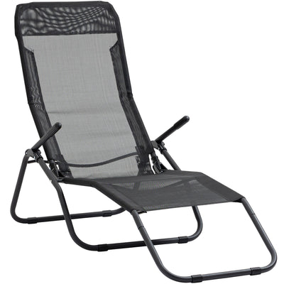 Outsunny Mesh Zero Gravity Lounge Chair Recliners Folding Rocking Chair Outdoor Chaise Lounge for Beach Poolside and Patio Black 
