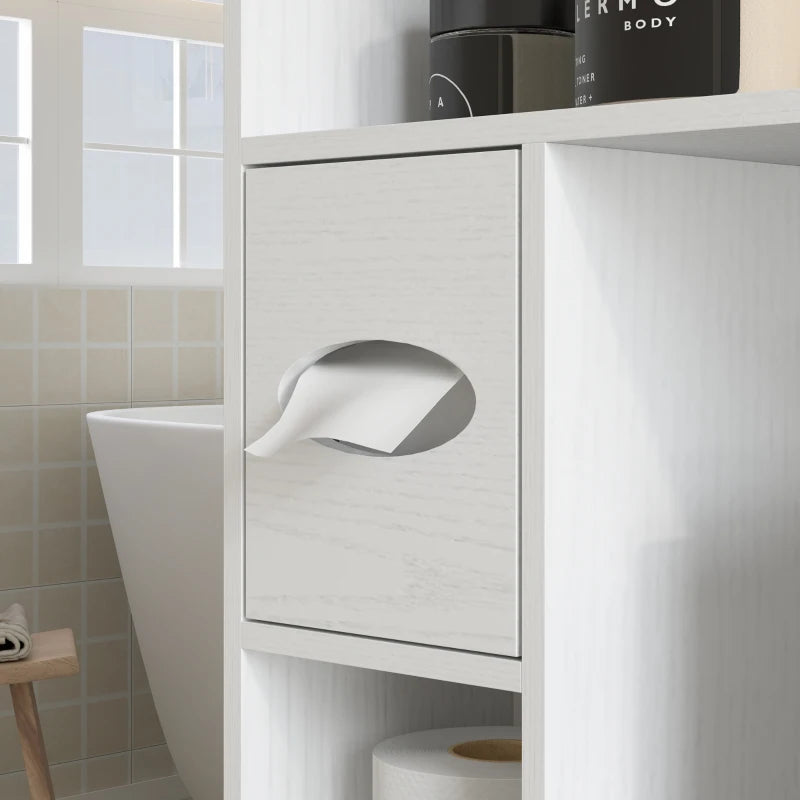 Farmhouse Over the Toilet Cabinet with Barn Doors, Over the Toilet Storage Cabinet with Adjustable Shelf, White