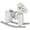 Qaba Kids White Plush Rocking Horse - Soft Bear Ride-On Toy with Fun Sounds, Comfortable Children's Chair