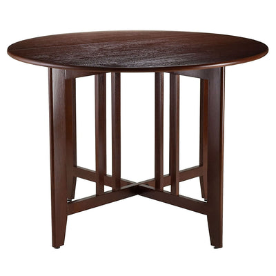 Mission Style Round 42-inch Double Drop Leaf Dining Table - Free Shipping 