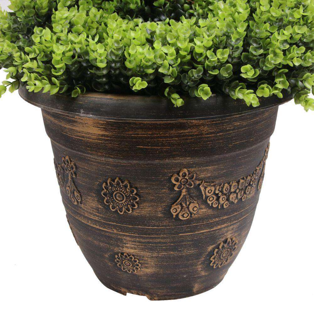 Wales Faux Potted Spiral Boxwood Topiary Plant (Multiple Sizes) 