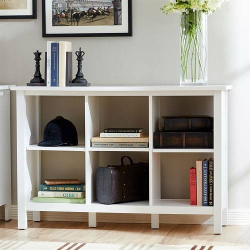 Adjustable Shelf 6-Cube Bookcase Storage Unit Sideboard in White - Free Shipping