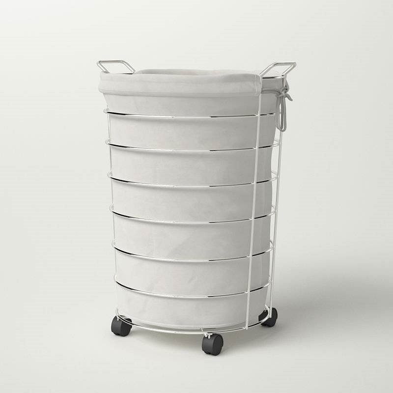 Stylish Laundry Hamper Cart with Wheels Casters and Removable Bag - Free Shipping