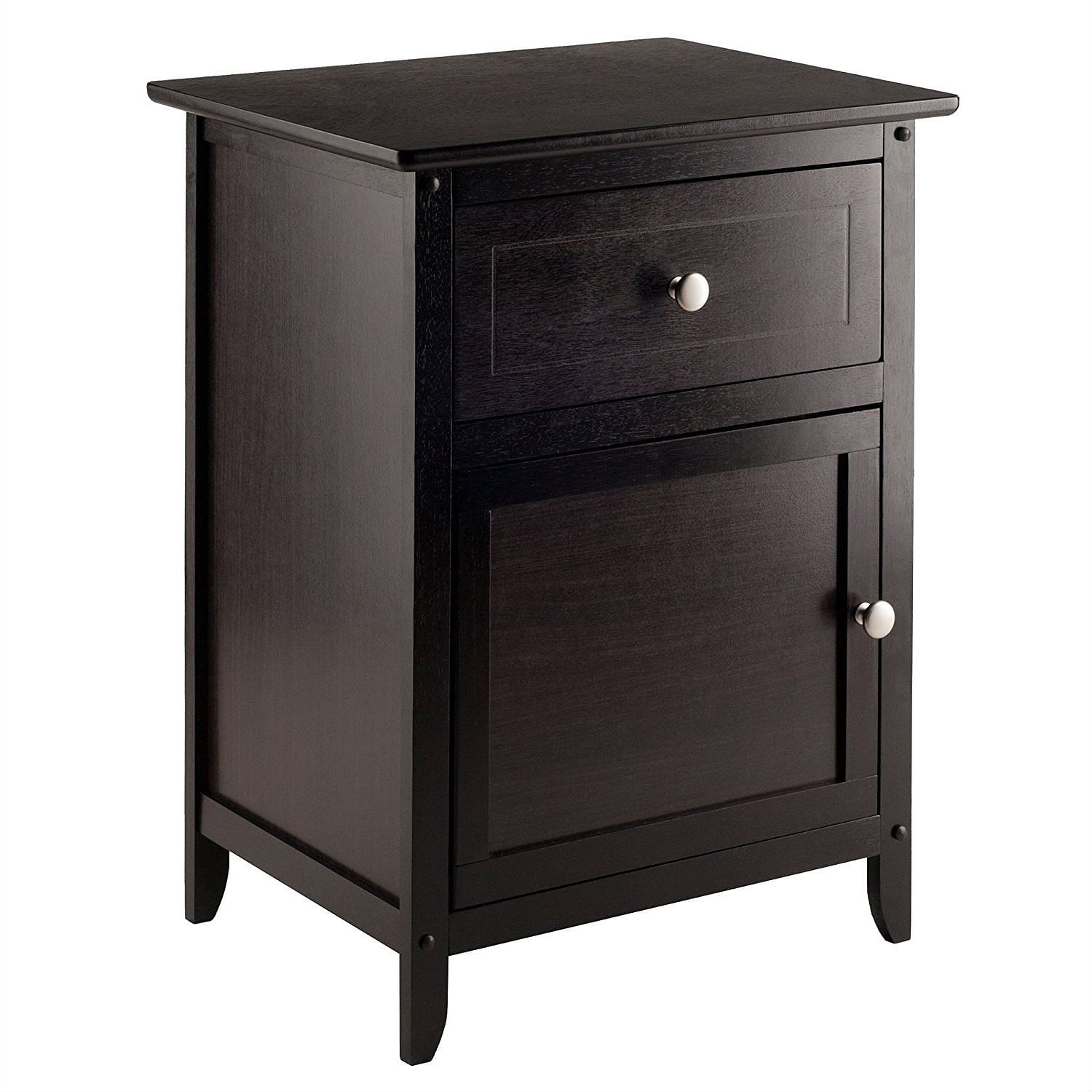 Espresso Wood End Table Nightstand Accent Table - Free Shipping