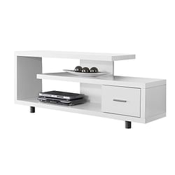 White Modern TV Stand - Fits up to 60-inch Flat Screen TV - Free Shipping