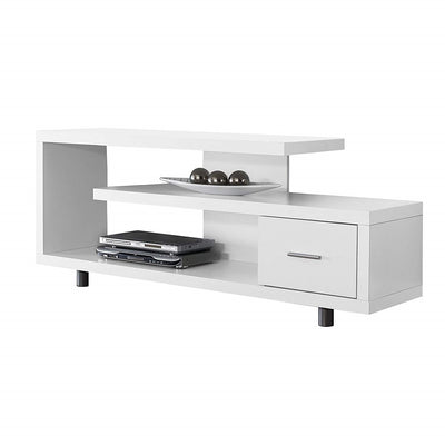 White Modern TV Stand - Fits up to 60-inch Flat Screen TV - Free Shipping 