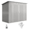 8 x 4FT Galvanized Garden Storage Shed, Metal Outdoor Shed with Double Doors and 2 Vents, Light Grey