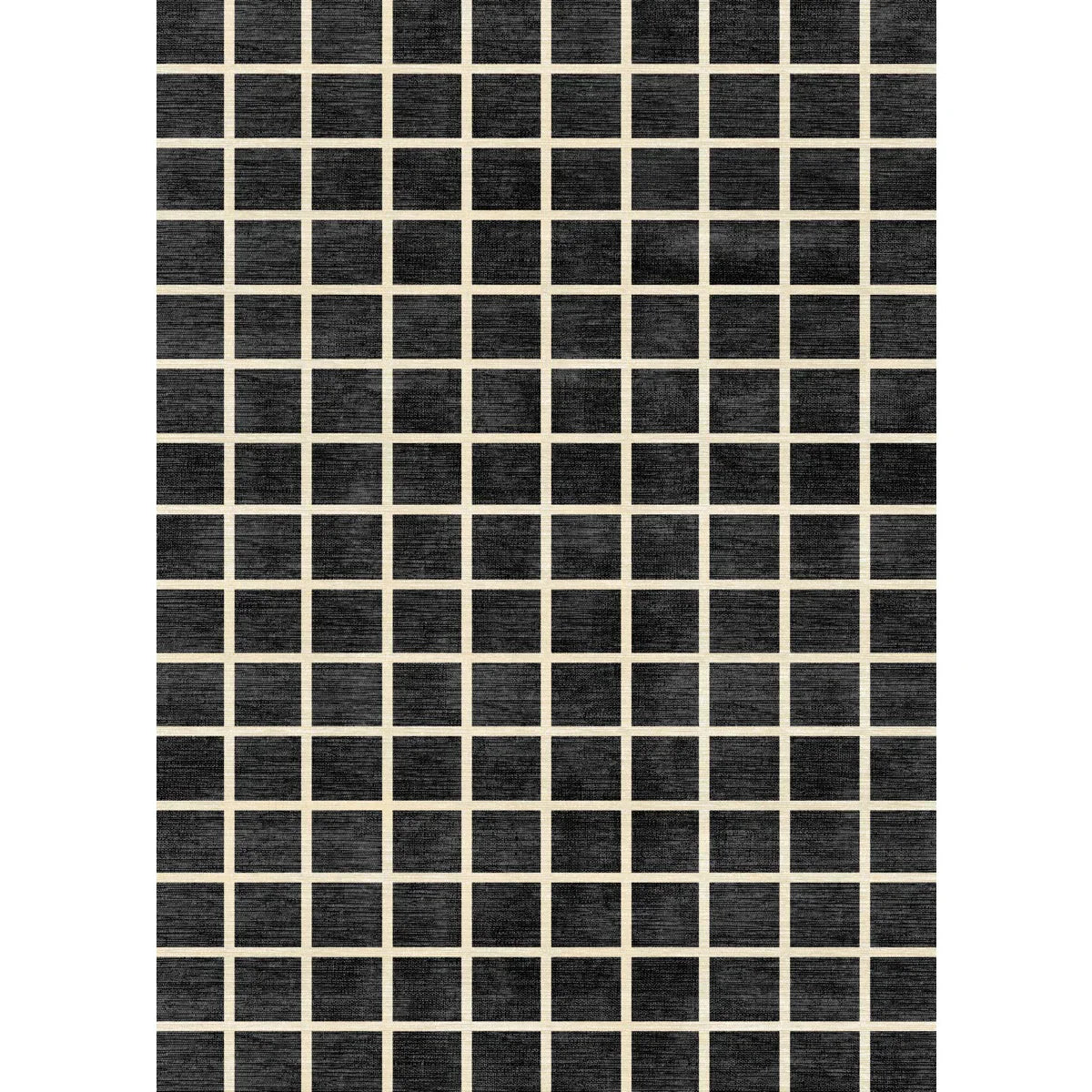 Caper Black Natural Checkered Rug 