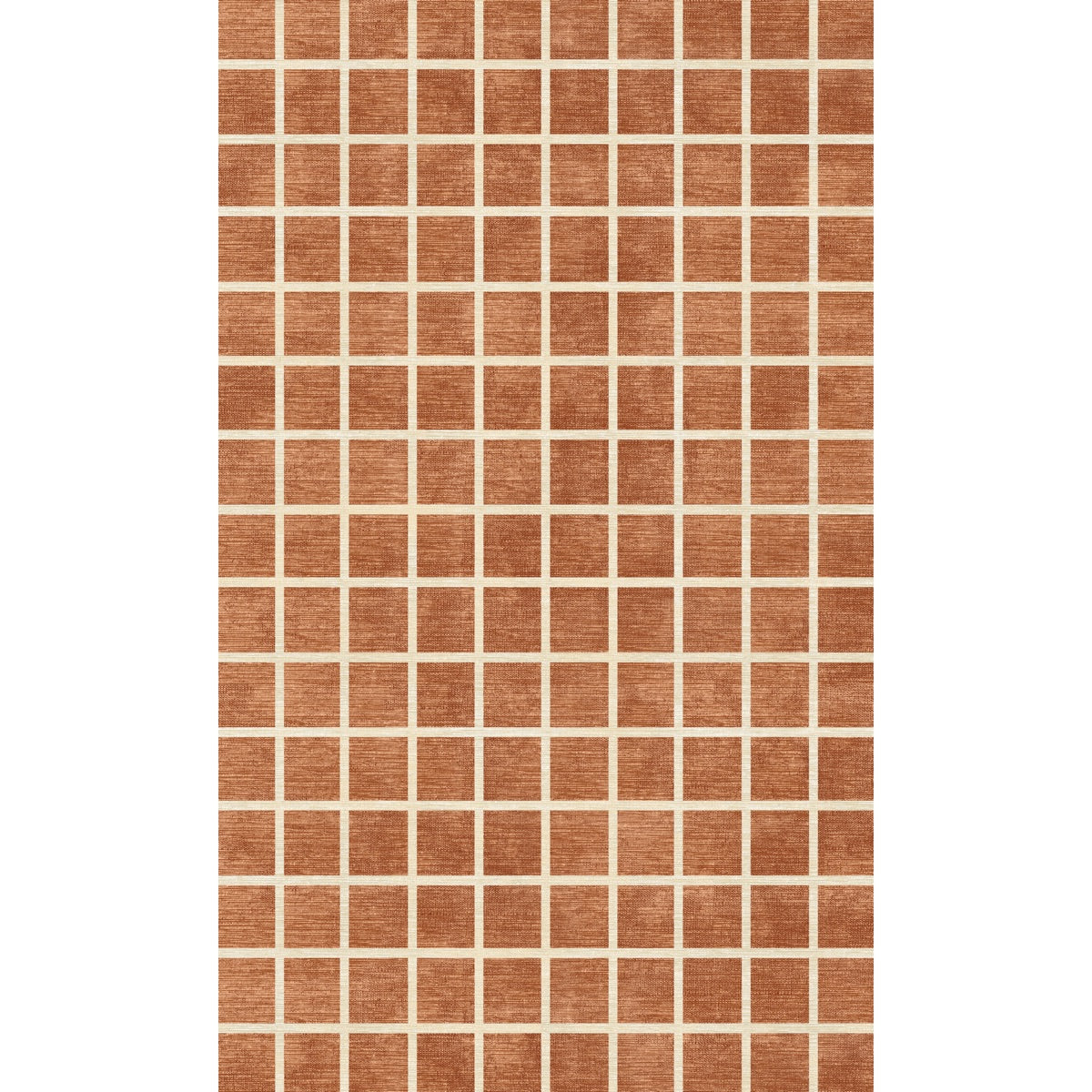Caper Orange Natural Checkered Rug 