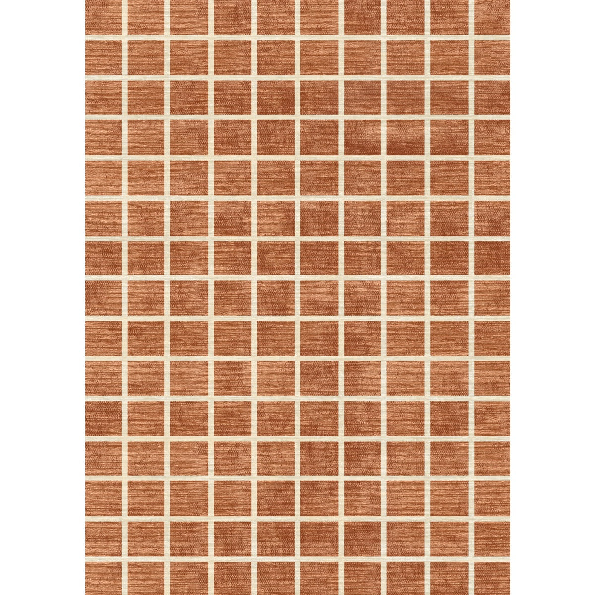 Caper Orange Natural Checkered Rug 