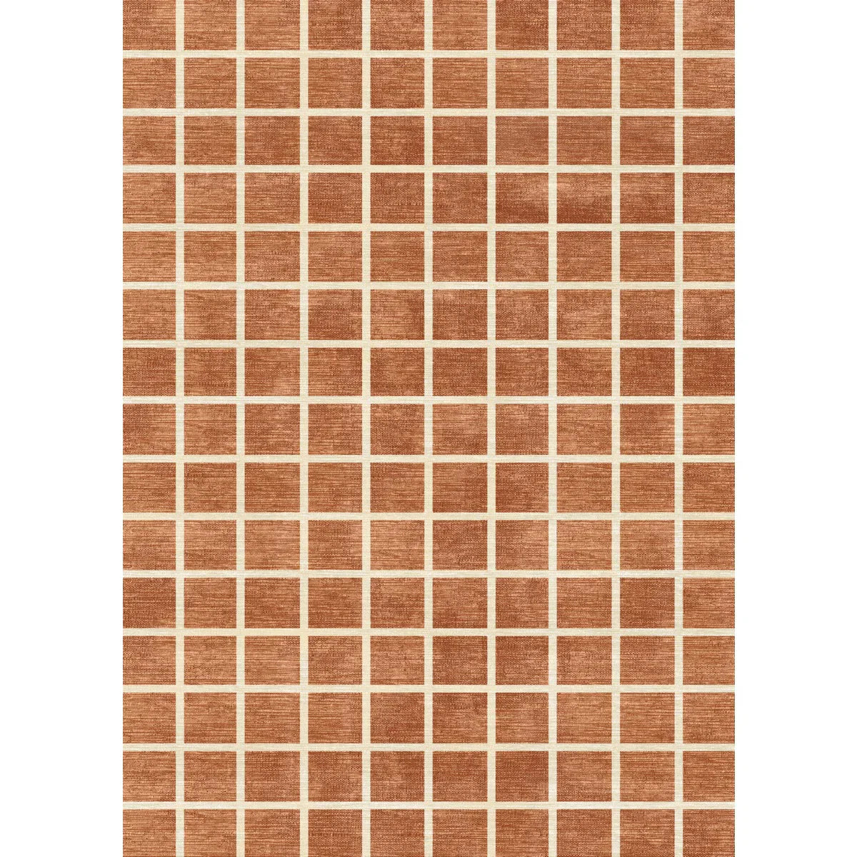 Caper Orange Natural Checkered Rug 