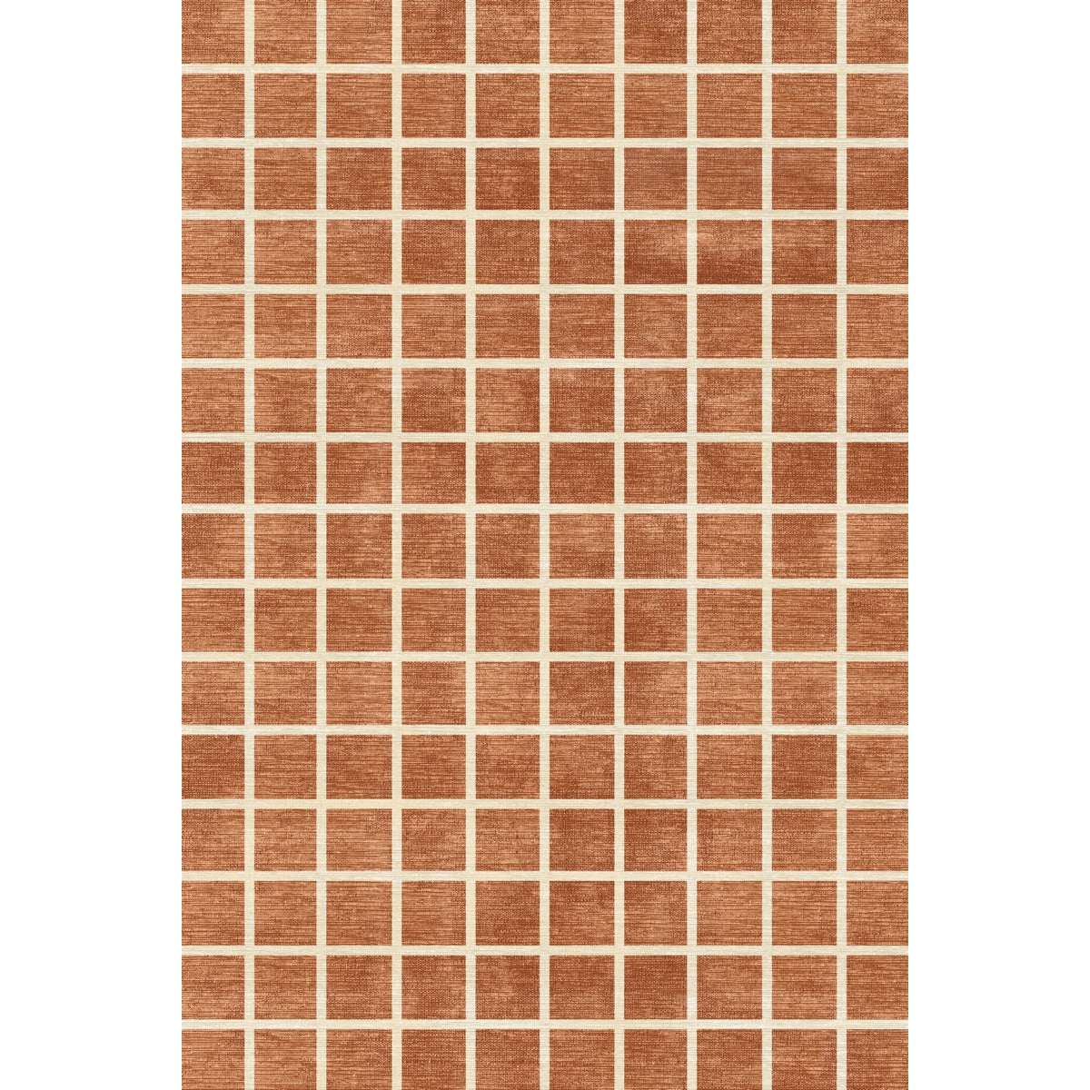 Caper Orange Natural Checkered Rug 